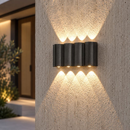 Modern Outdoor Wall Light Up Down Waterproof Aluminum LED Adjustable Illumination