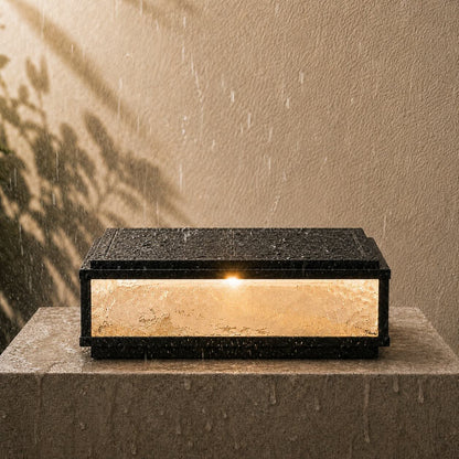 Solar Outdoor Pillar Light Modern Die-Cast Aluminum Wall Mounted LED Dimmable 3000K