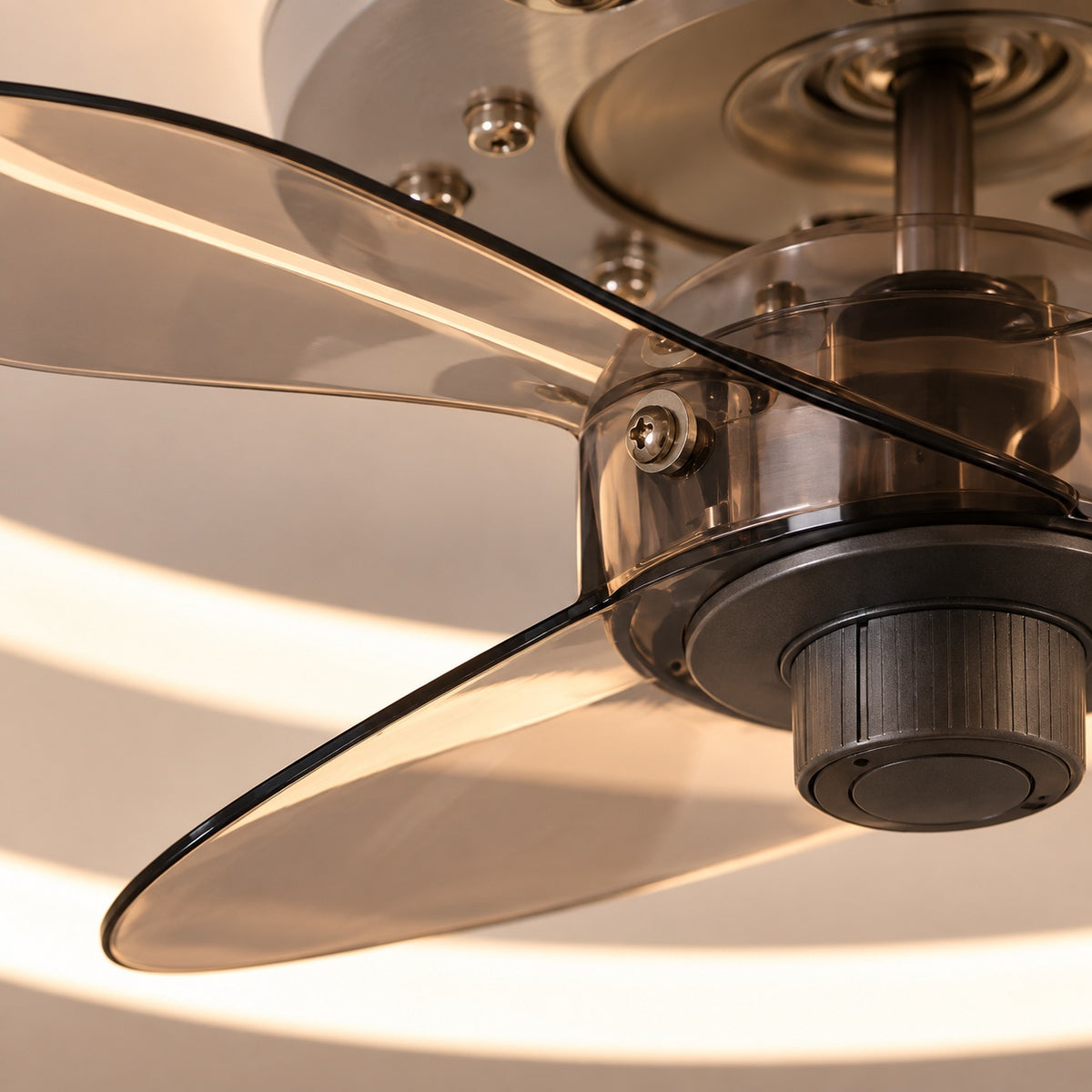 Modern Flush Mount Ceiling Fan with Dimmable LED Light ABS Blades Adjustable Color Temperature