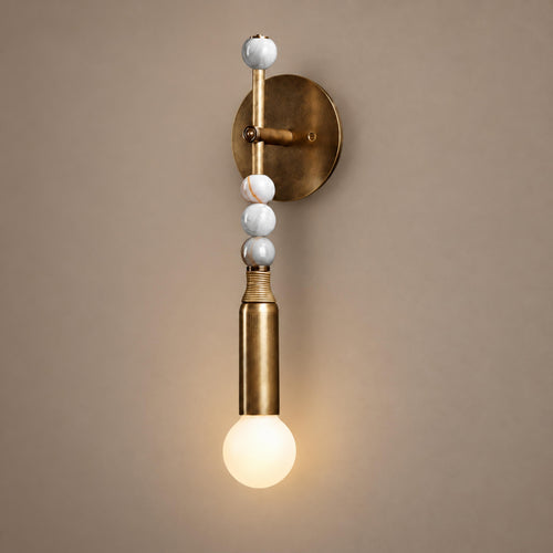 Antique Brass & White Marble