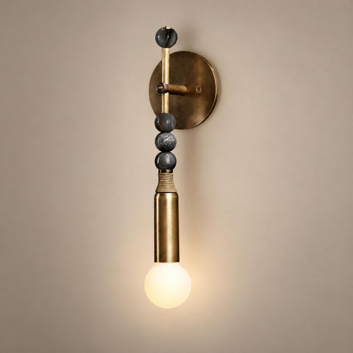 Antique Brass & Black Marble