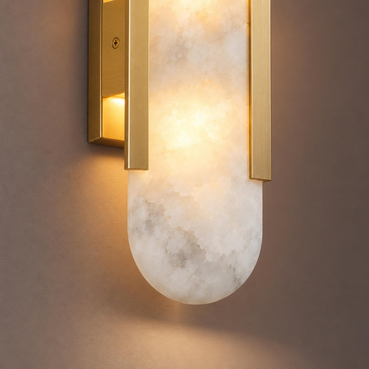 Modern Oblong Wall Sconce Wall Mounted Alabaster Shade LED Wall Light Fixture
