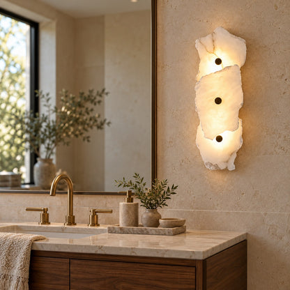 Modern Wall Light Wall Mounted Alabaster Shade Ambient Illumination Fixture