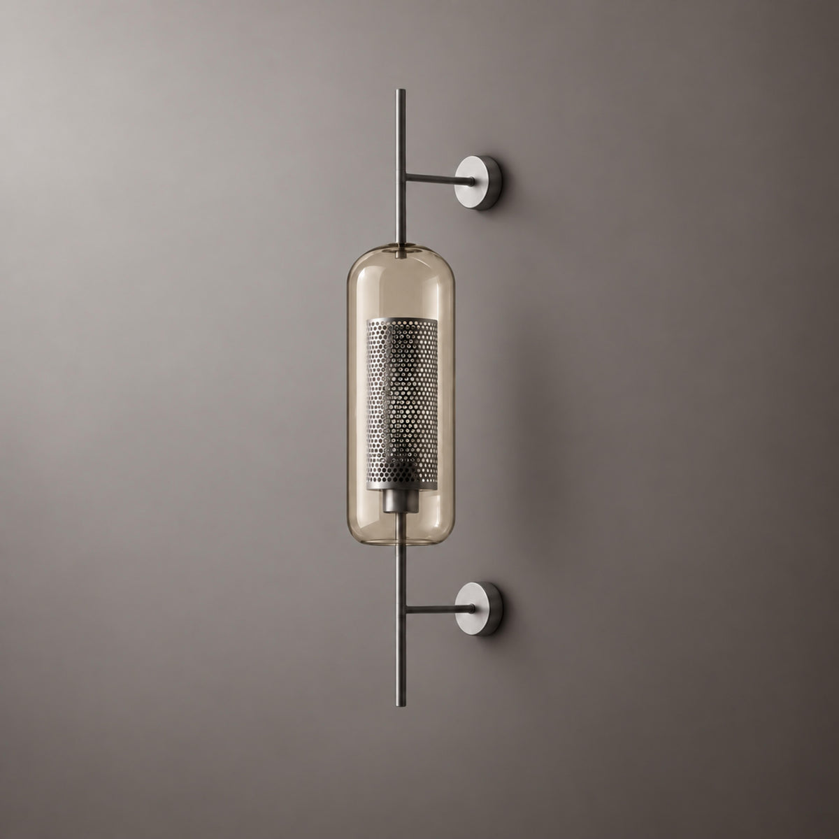 Modern Glass Wall Light Wall Mounted Metal Frame LED Sconce for Indoor Illumination