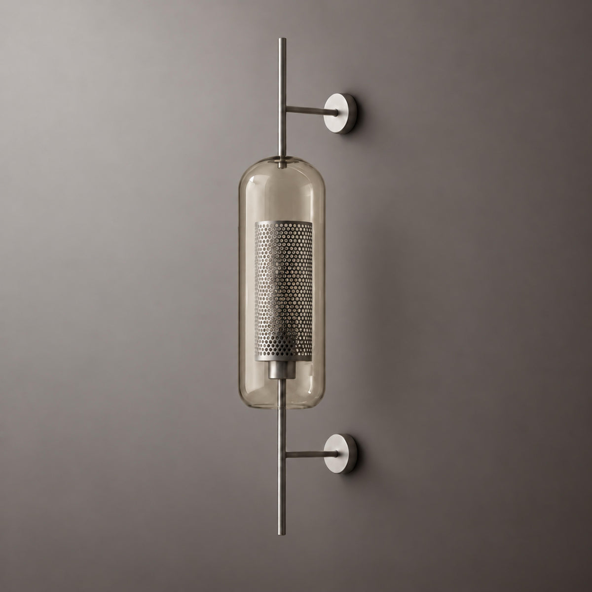 Modern Glass Wall Light Wall Mounted Metal Frame LED Sconce for Indoor Illumination