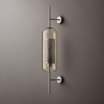 Modern Glass Wall Light Wall Mounted Metal Frame LED Sconce for Indoor Illumination