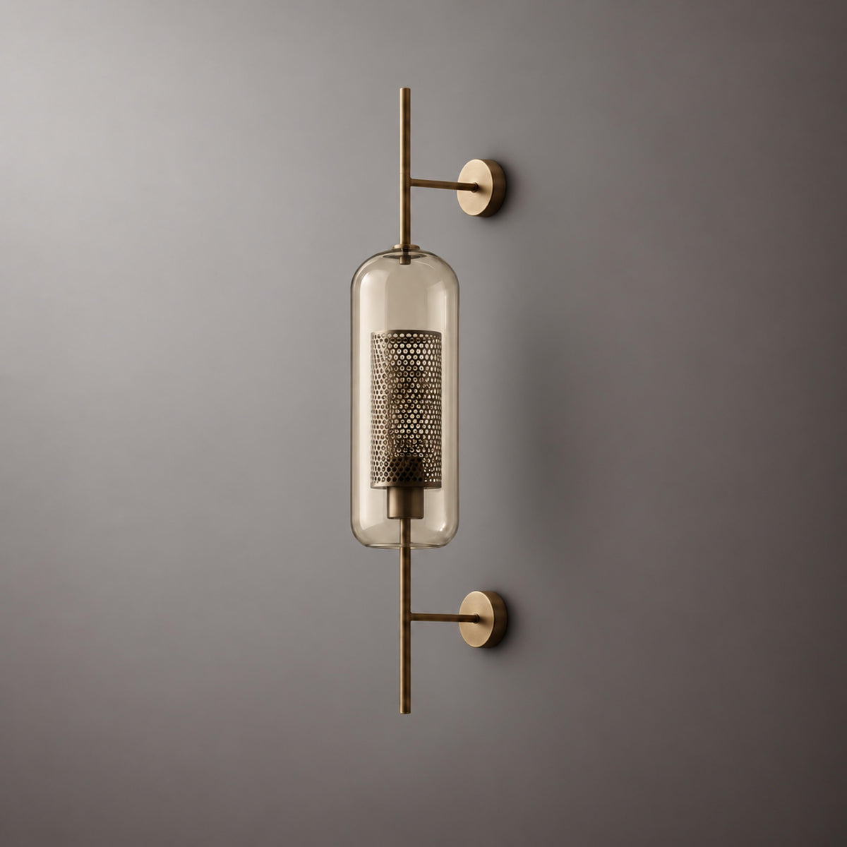 Modern Glass Wall Light Wall Mounted Metal Frame LED Sconce for Indoor Illumination