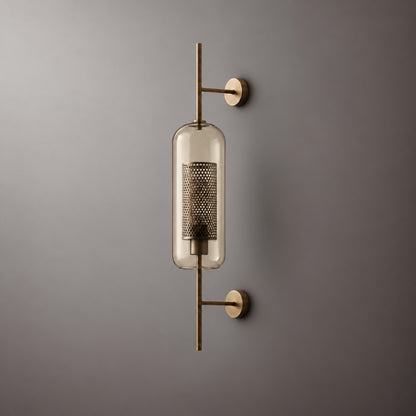 Modern Glass Wall Light Wall Mounted Metal Frame LED Sconce for Indoor Illumination