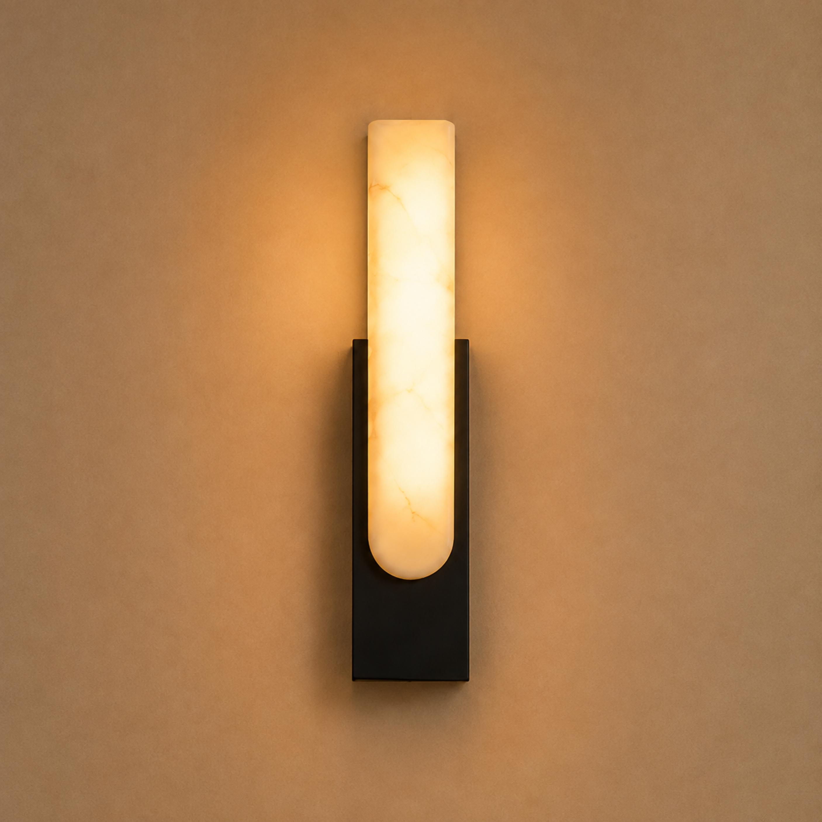 Modern Wall Light Alabaster Flush Mount Integrated LED Sconce for Indoor Use