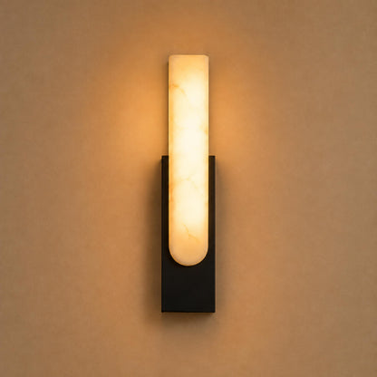 Modern Wall Light Alabaster Flush Mount Integrated LED Sconce for Indoor Use