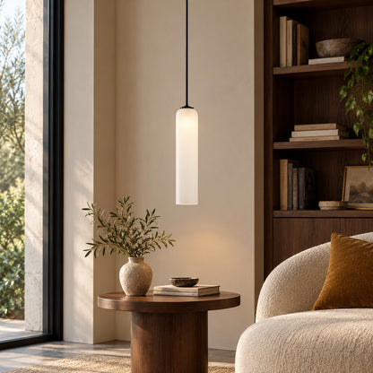 Modern Glass Pendant Lamp Adjustable Height LED Hanging Light for Kitchen Lighting