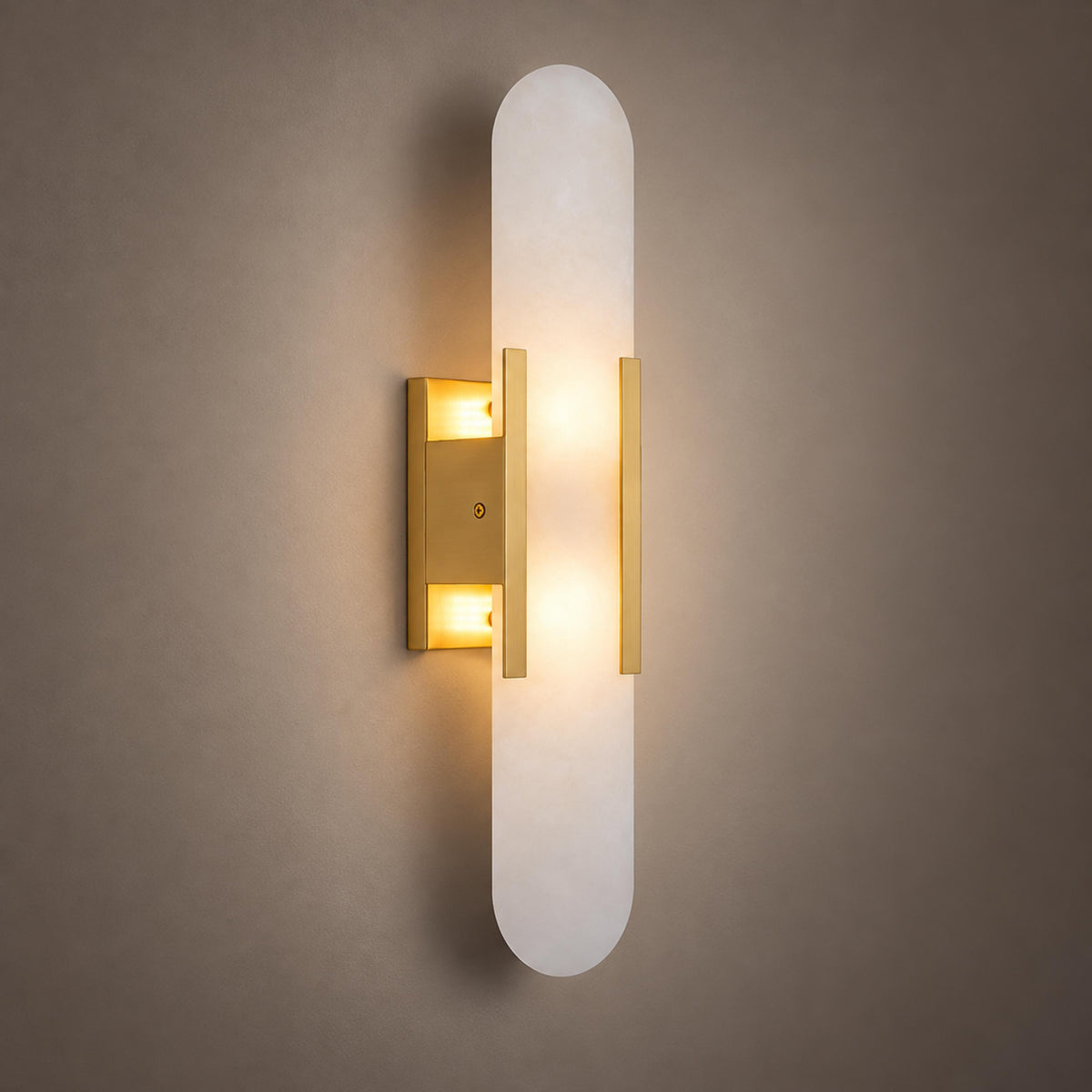 Modern Oblong Wall Sconce Wall Mounted Alabaster Shade LED Wall Light Fixture