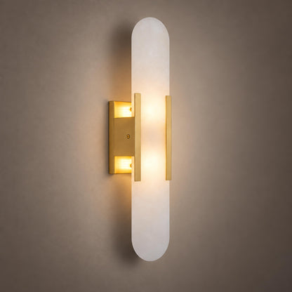 Modern Oblong Wall Sconce Wall Mounted Alabaster Shade LED Wall Light Fixture