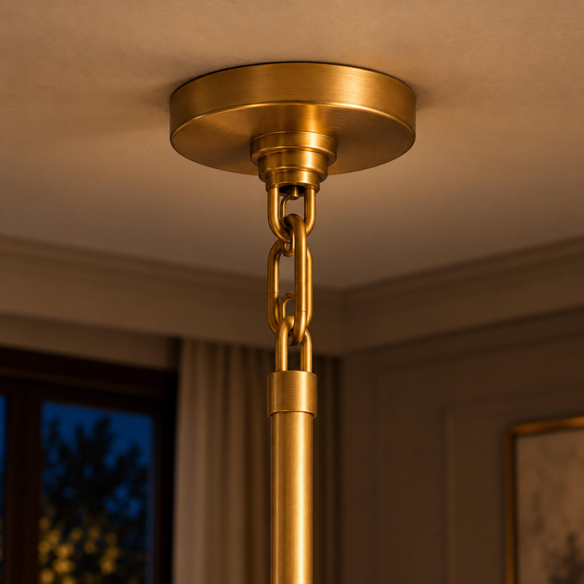 Modern Drum Chandelier Hanging Light Fixture with Alabaster Panels and Gold Frame for Soft Illumination