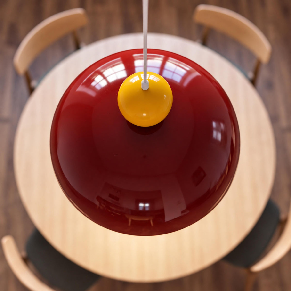 Modern Colorful Glass Pendant Light Adjustable Height LED Hanging Fixture for Kitchen Dining