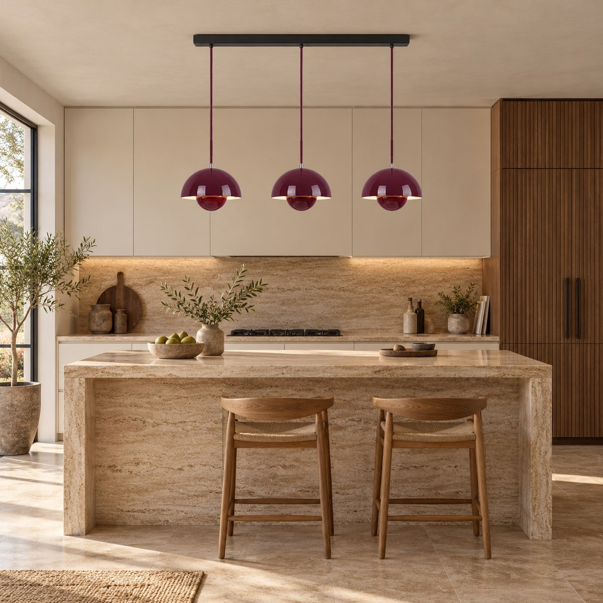 Modern Adjustable Black Pendant Light Hanging Metal LED for Kitchen and Home Lighting