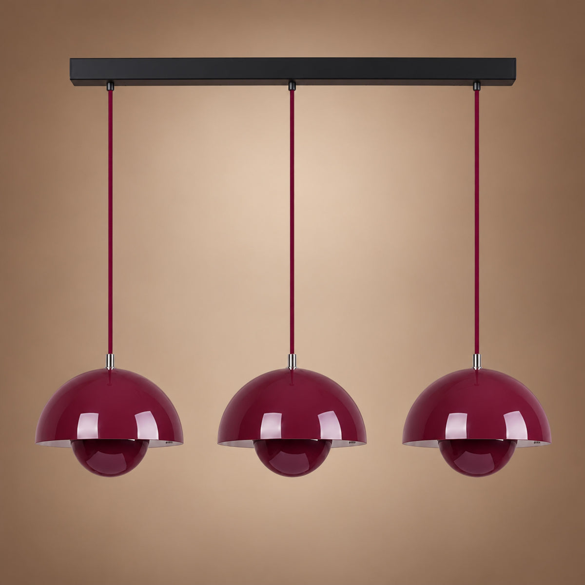 Modern Adjustable Black Pendant Light Hanging Metal LED for Kitchen and Home Lighting