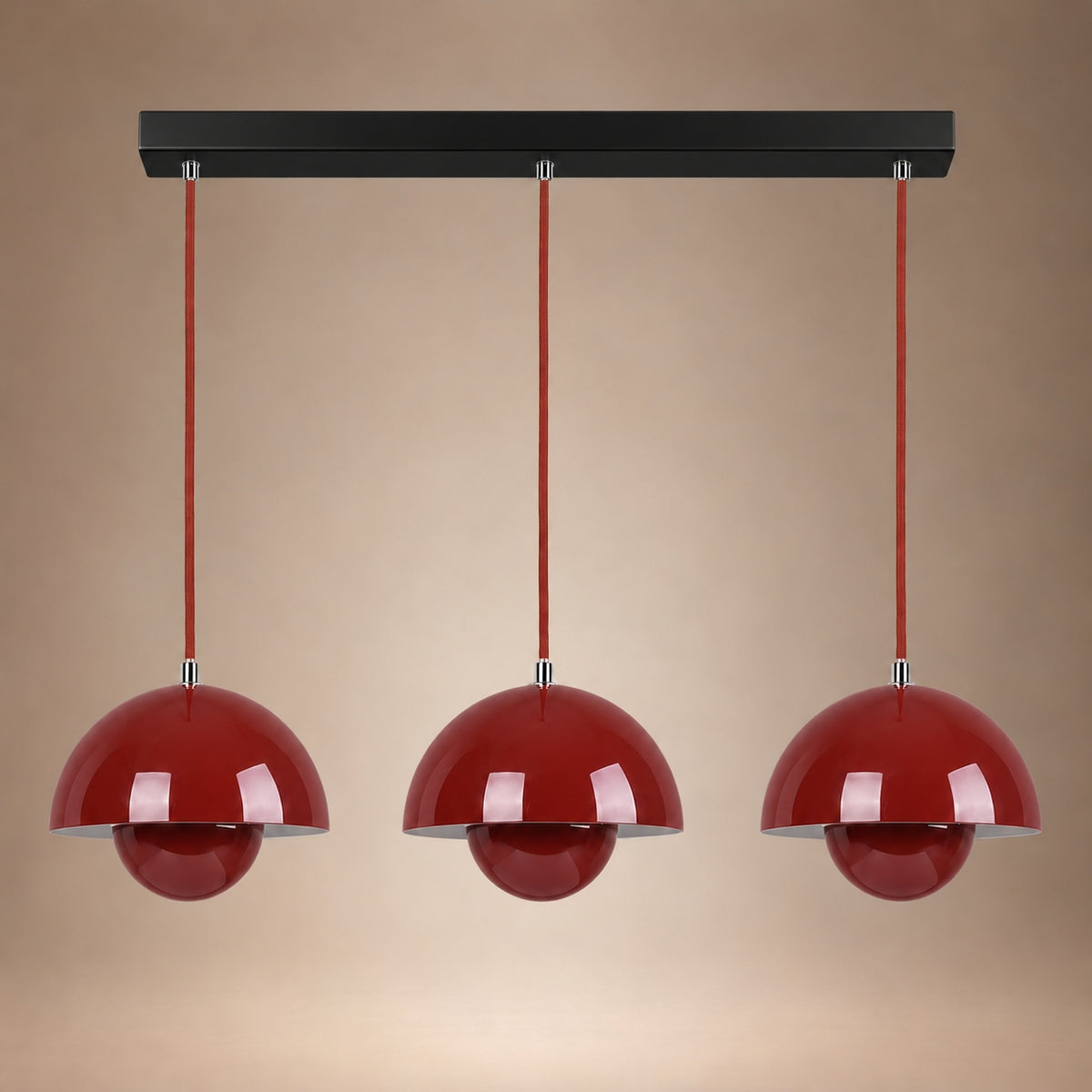 Modern Adjustable Black Pendant Light Hanging Metal LED for Kitchen and Home Lighting