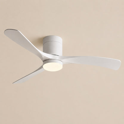 Modern Flush Mount Ceiling Fan with LED Light DC Motor 2400 Lumens Adjustable Color Temperature