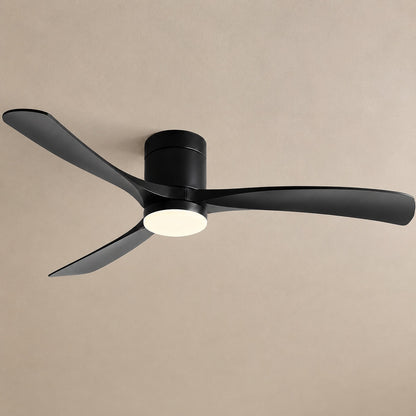 Modern Flush Mount Ceiling Fan with LED Light DC Motor 2400 Lumens Adjustable Color Temperature