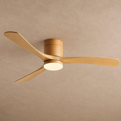 Modern Flush Mount Ceiling Fan with LED Light DC Motor 2400 Lumens Adjustable Color Temperature