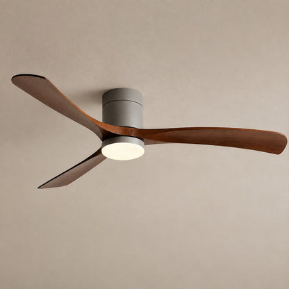 Modern Flush Mount Ceiling Fan with LED Light DC Motor 2400 Lumens Adjustable Color Temperature