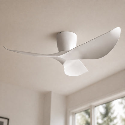 Modern Low Profile Ceiling Fan with Remote Control Energy Efficient DC Motor Quiet Operation