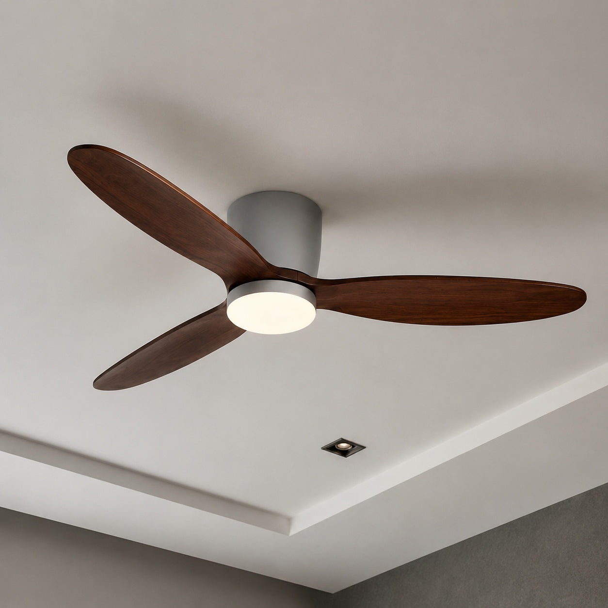 Modern Ceiling Fan with Lights Flush Mount Copper Blades LED 6-Speed DC Motor 2400lm