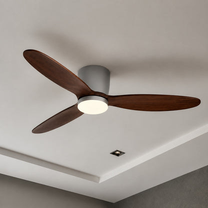 Modern Ceiling Fan with Lights Flush Mount Copper Blades LED 6-Speed DC Motor 2400lm