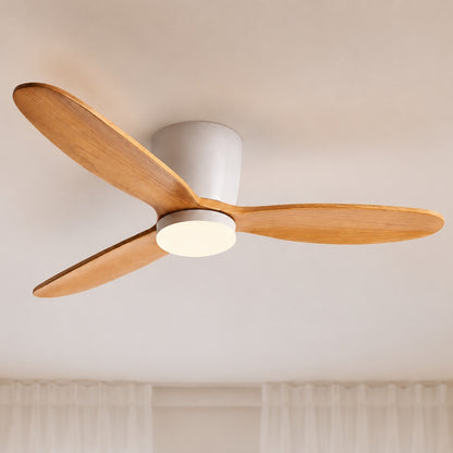 Modern Ceiling Fan with Lights Flush Mount Copper Blades LED 6-Speed DC Motor 2400lm