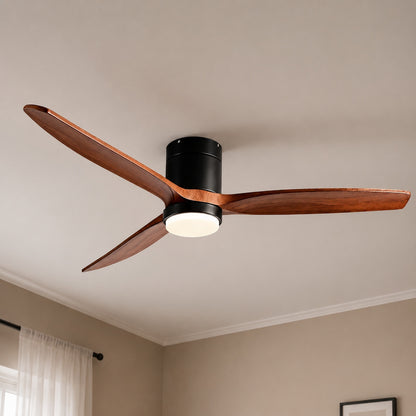 Modern Ceiling Fan with Lights Remote Control Wood Blades 6-Speed DC Motor Energy Efficient LED