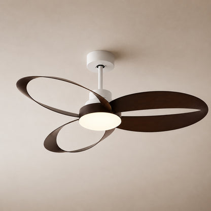 Modern Minimalist Flush Mount Ceiling Fan with LED Light and 6-Speed DC Motor