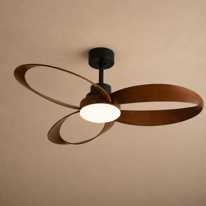 Modern Minimalist Flush Mount Ceiling Fan with LED Light and 6-Speed DC Motor