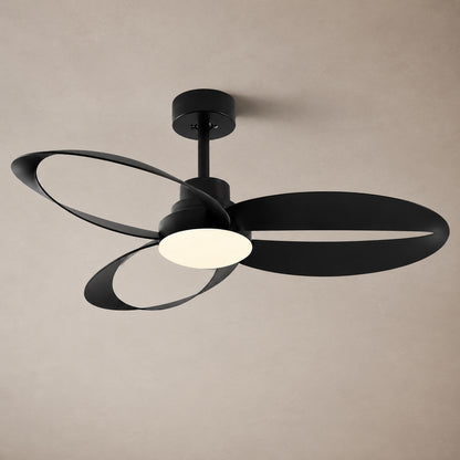 Modern Minimalist Flush Mount Ceiling Fan with LED Light and 6-Speed DC Motor