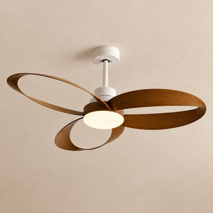 Modern Minimalist Flush Mount Ceiling Fan with LED Light and 6-Speed DC Motor