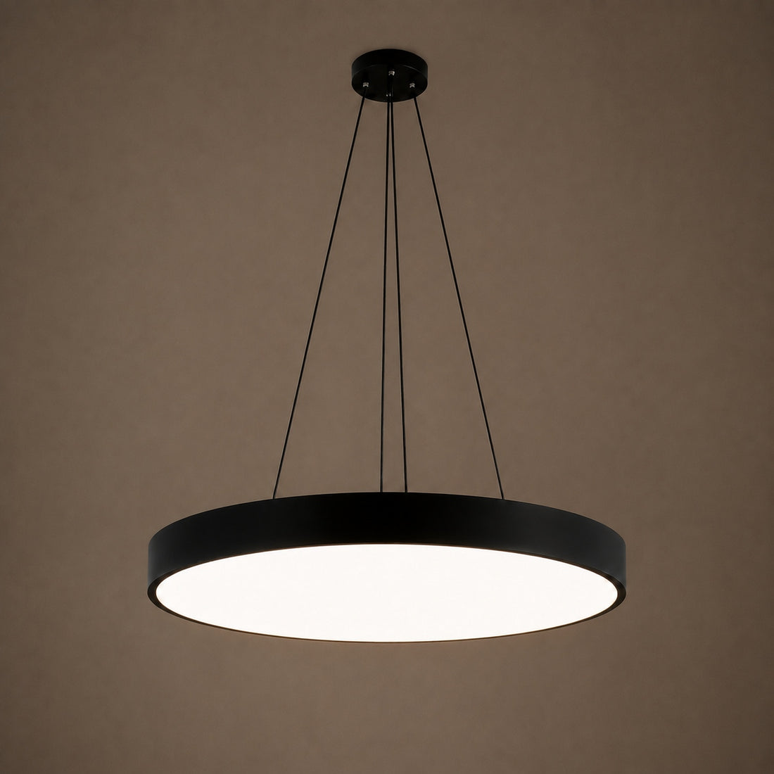 Modern Round Pendant Light Adjustable Hanging Metal Acrylic LED Dimmable Ceiling Light Fixture
