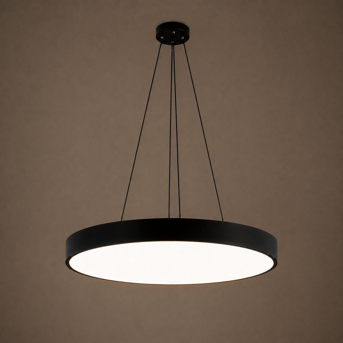 Modern Round Pendant Light Adjustable Hanging Metal Acrylic LED Dimmable Ceiling Light Fixture