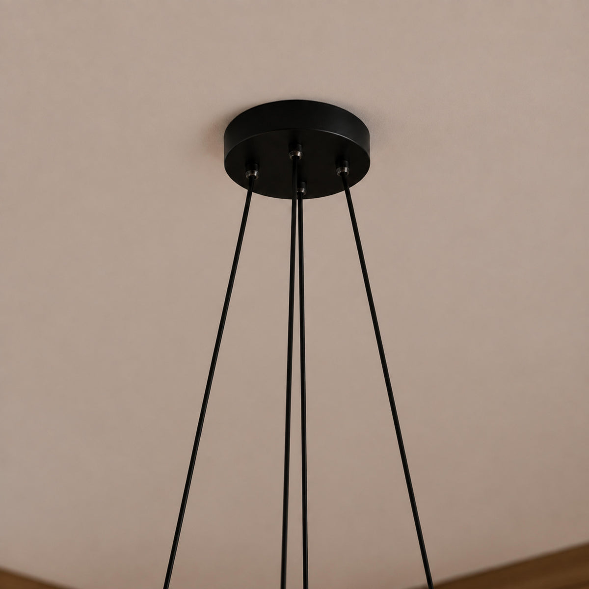 Modern Round Pendant Light Adjustable Hanging Metal Acrylic LED Dimmable Ceiling Light Fixture