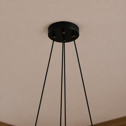Modern Round Pendant Light Adjustable Hanging Metal Acrylic LED Dimmable Ceiling Light Fixture