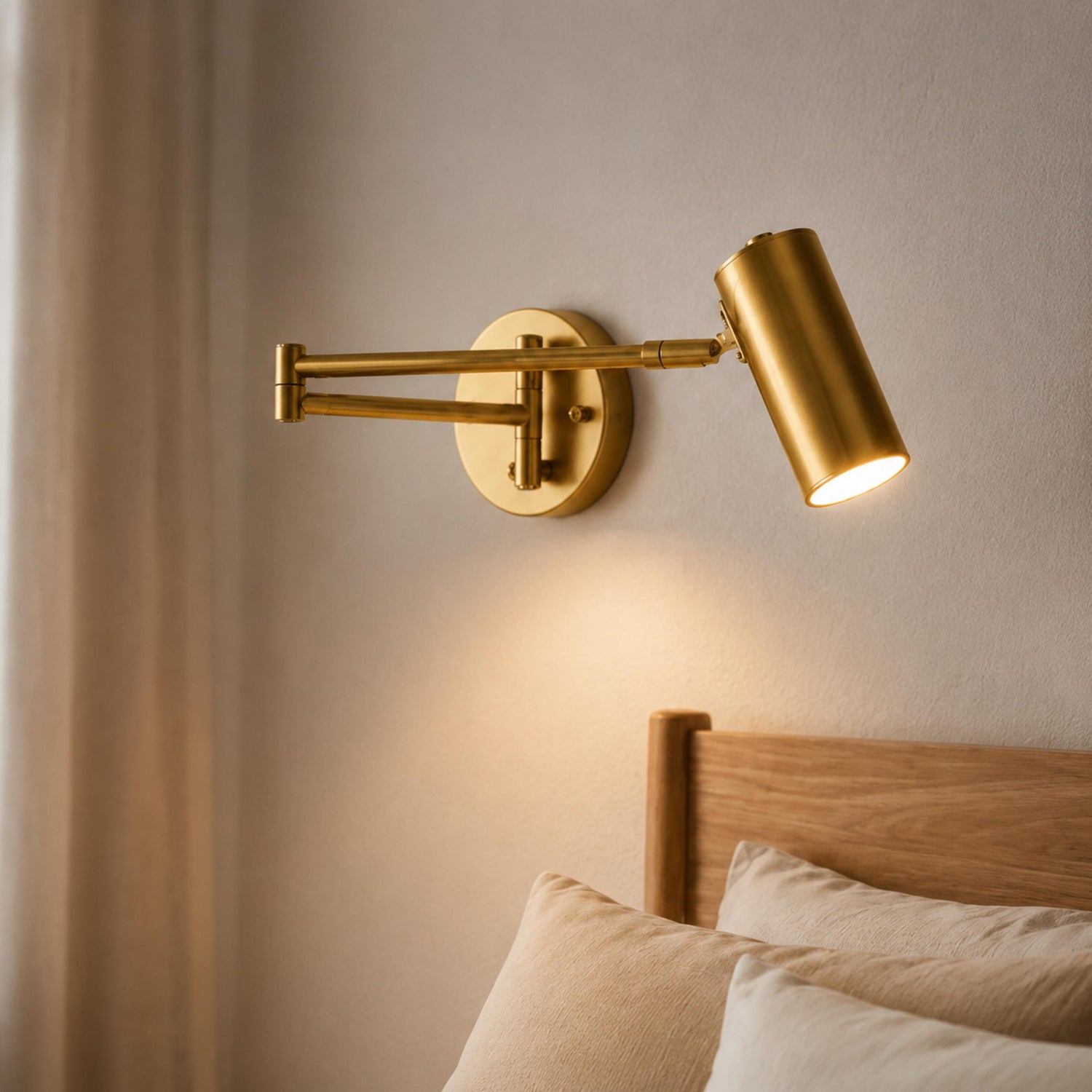 Industrial Wall Light Adjustable Swing Arm Metal Brass Matte Black LED Compatible Sconce