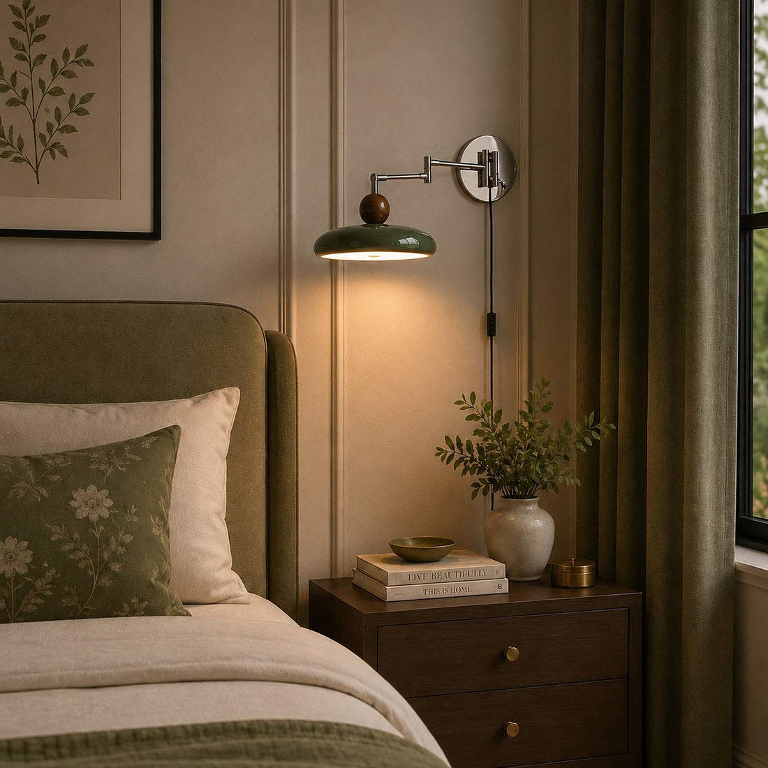 Modern Wall Sconce Lighting Adjustable Plug-in Metal Shade LED Compatible Wall Lamp