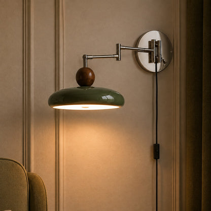 Modern Wall Sconce Lighting Adjustable Plug-in Metal Shade LED Compatible Wall Lamp