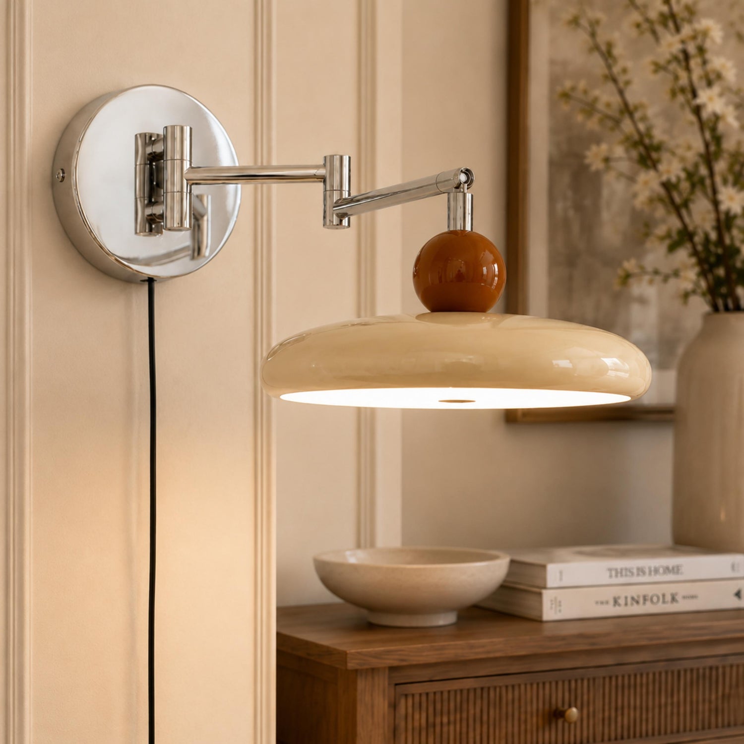 Modern Wall Sconce Lighting Adjustable Plug-in Metal Shade LED Compatible Wall Lamp