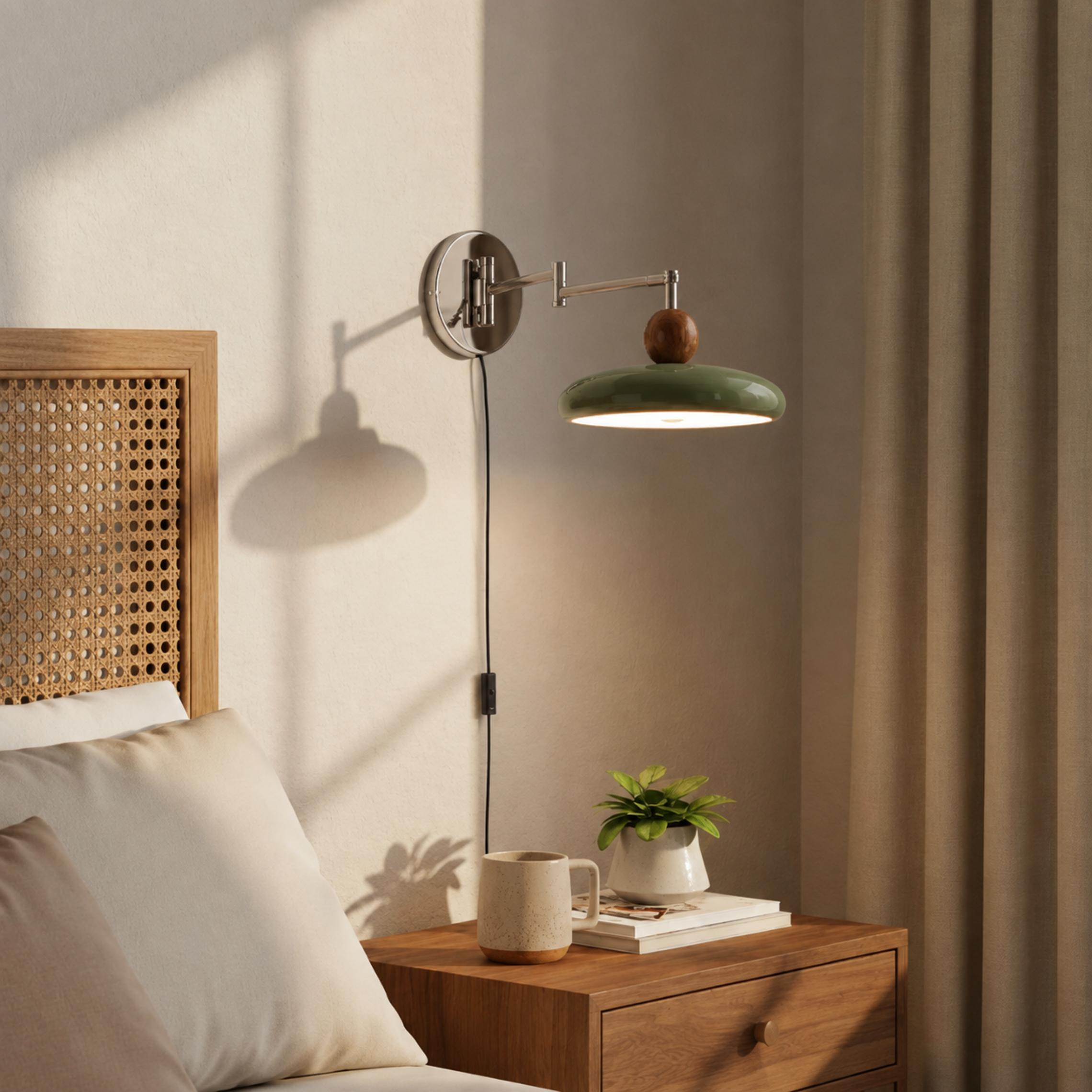 Modern Wall Sconce Lighting Adjustable Plug-in Metal Shade LED Compatible Wall Lamp