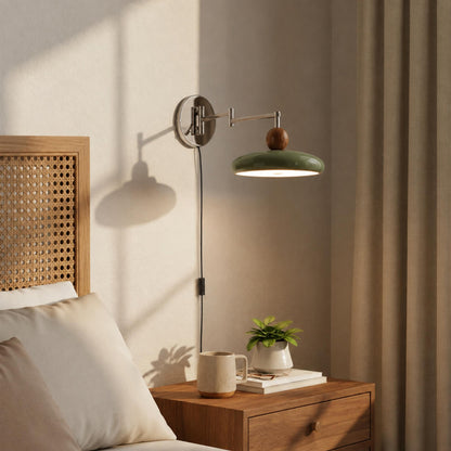 Modern Wall Sconce Lighting Adjustable Plug-in Metal Shade LED Compatible Wall Lamp