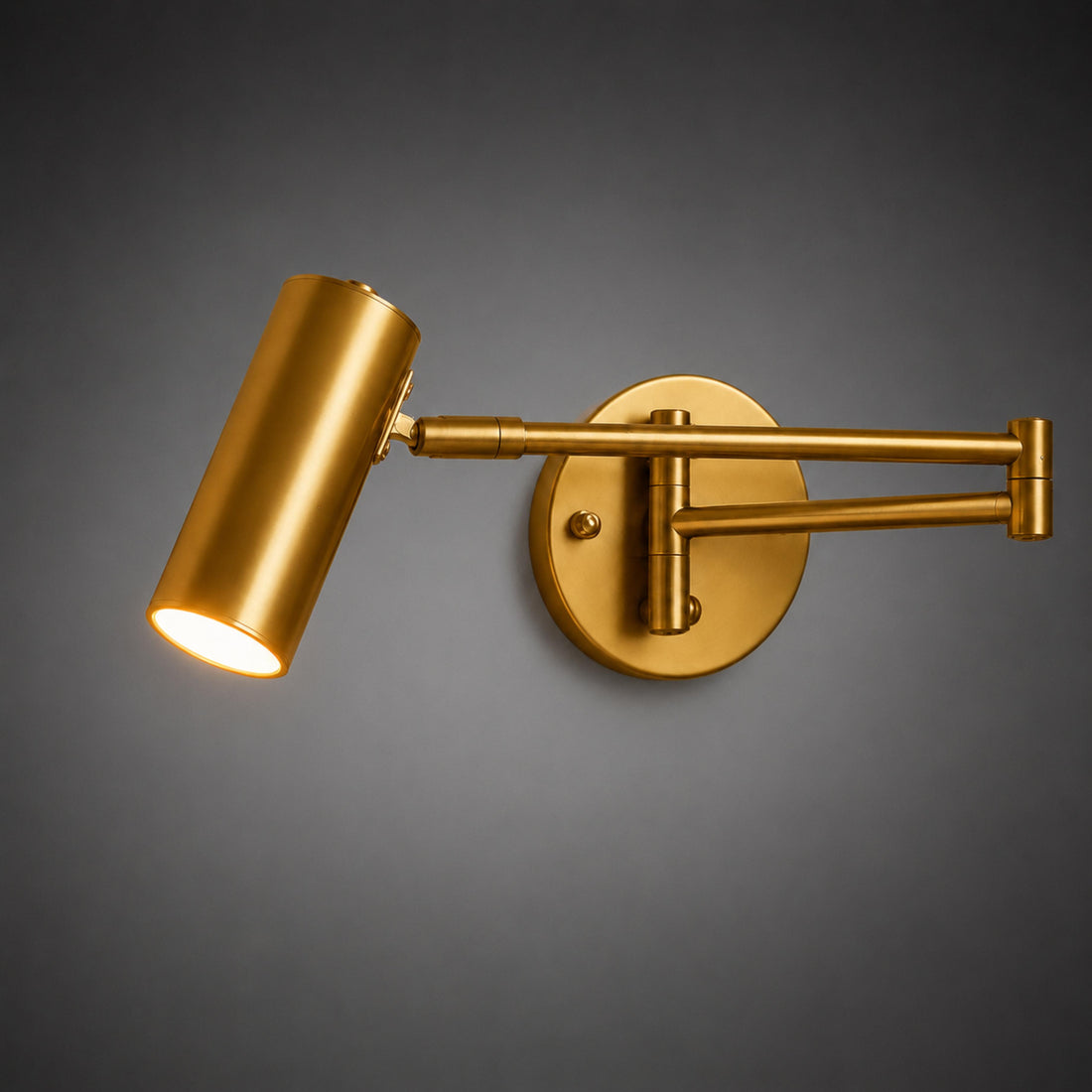 Industrial Wall Light Adjustable Swing Arm Metal Brass Matte Black LED Compatible Sconce