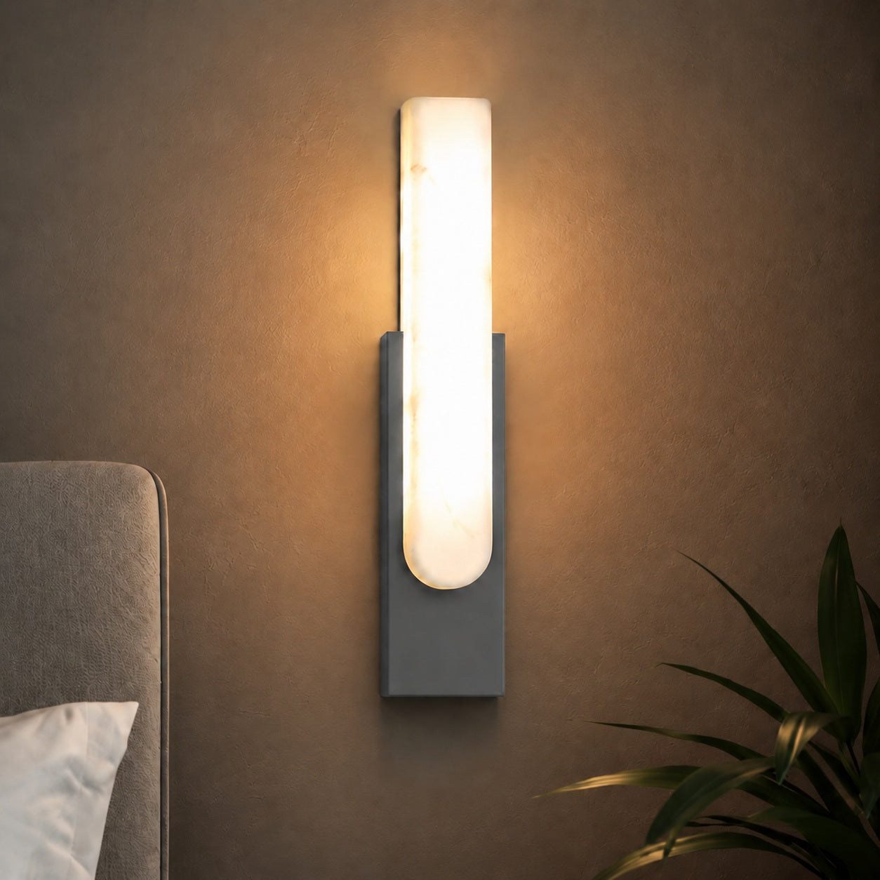 Modern Wall Light Alabaster Flush Mount Integrated LED Sconce for Indoor Use