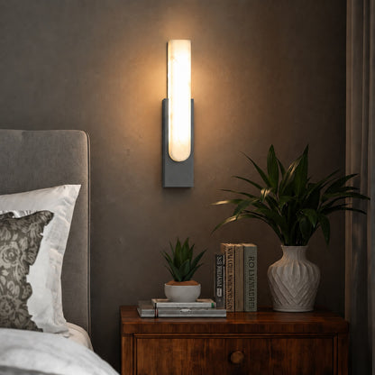 Modern Wall Light Alabaster Flush Mount Integrated LED Sconce for Indoor Use