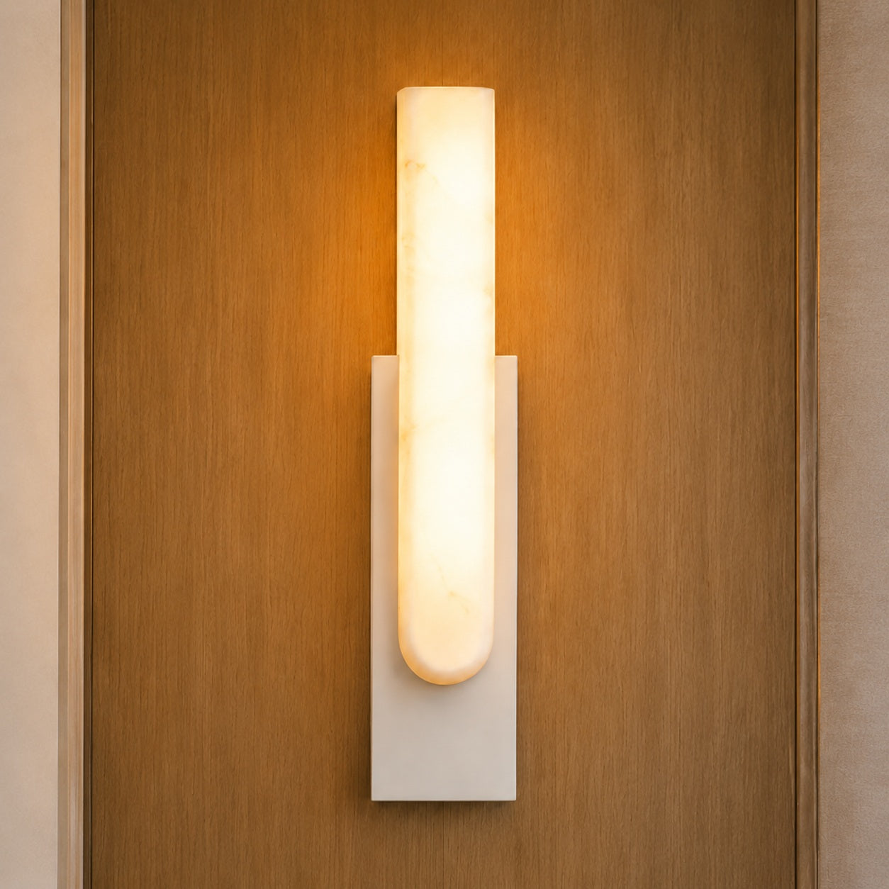 Modern Wall Light Alabaster Flush Mount Integrated LED Sconce for Indoor Use
