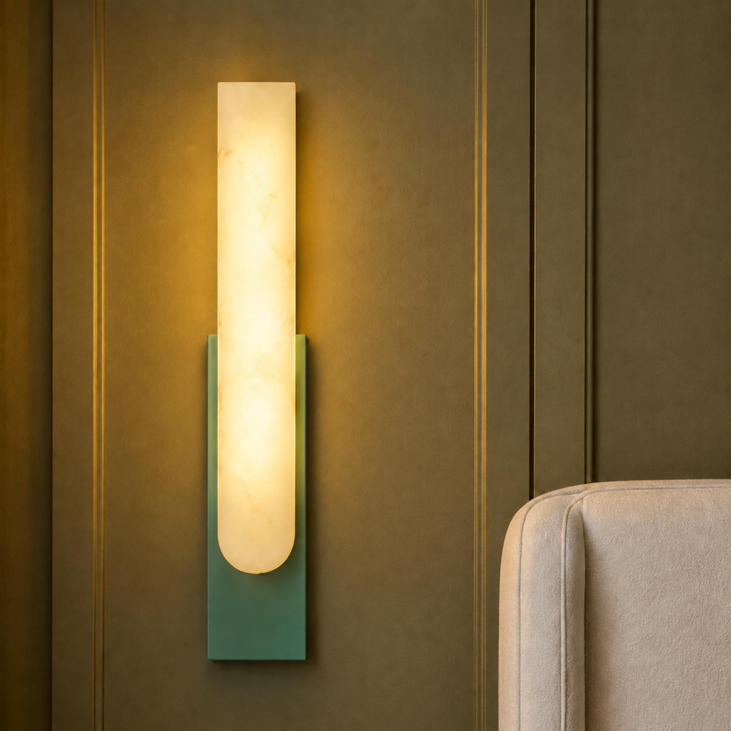 Modern Wall Light Alabaster Flush Mount Integrated LED Sconce for Indoor Use
